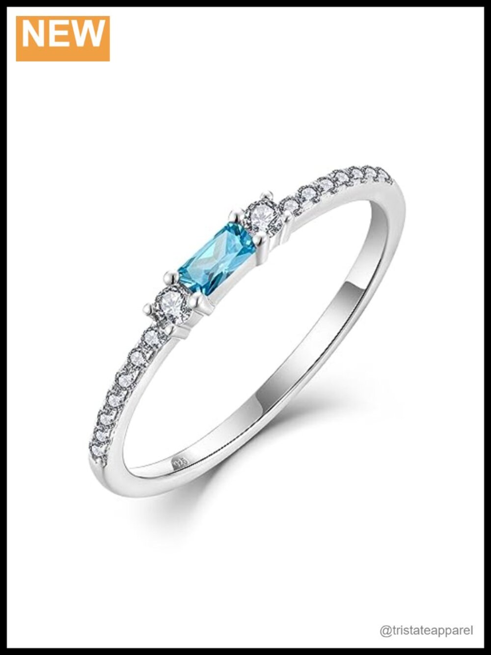 925 Sterling Silver Stackable Ring Half Eternity Halo CZ Wedding Band